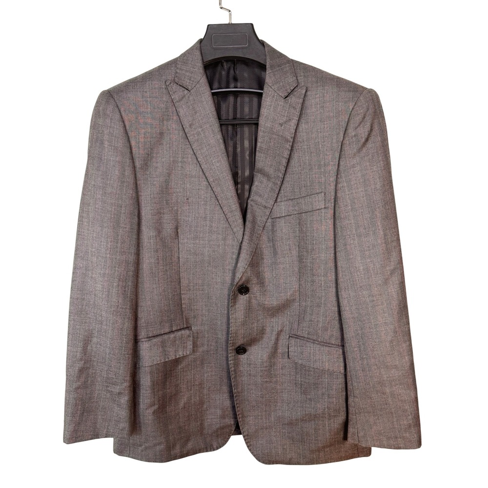 Gulliano Couture Men Wool Suit Jacket Blazer ST Alfredi Gray Subtle Stripe 40S